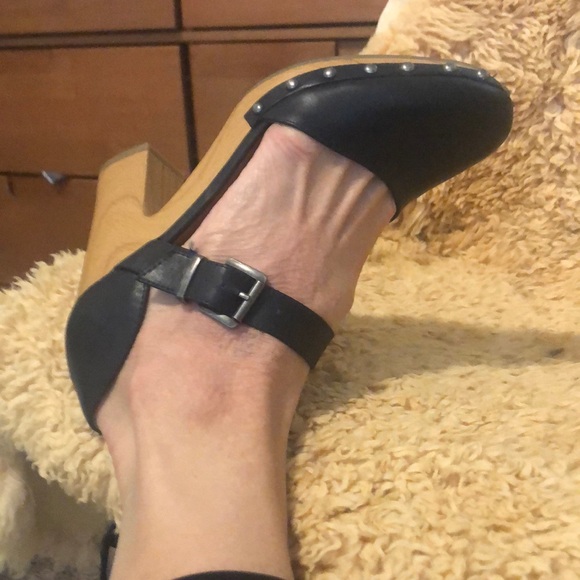 Revel high heel clog sandals navy blue size 8 - Picture 2 of 5